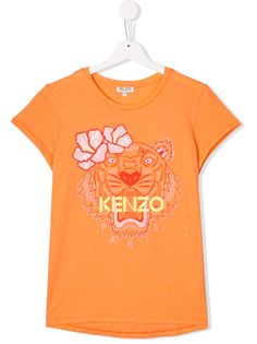 Kenzo Kids футболка с принтом тигра и логотипом