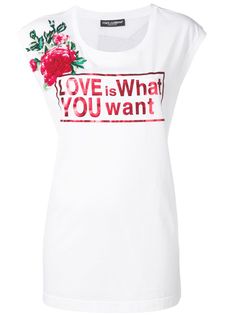 Dolce & Gabbana удлиненная футболка с принтом Love