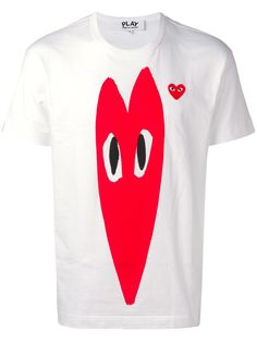 Comme Des Garçons Play футболка с контрастным принтом-логотипом