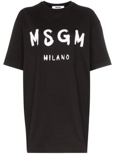 MSGM футболка оверсайз с логотипом