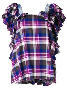 Natasha Zinko plaid ruffled top