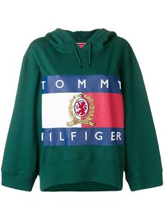 Hilfiger Collection logo print cropped hoodie