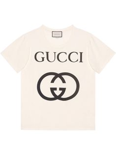 Gucci футболка с принтом логотипа в стиле оверсайз