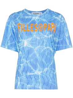 Filles A Papa футболка Splash с логотипом и декором из кристаллов