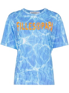 Filles A Papa футболка Splash с логотипом и декором из кристаллов