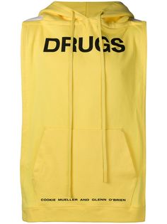 Raf Simons slogan sleeveless hoodie