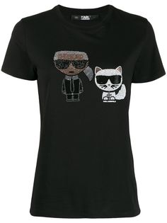 Karl Lagerfeld футболка Ikonik со стразами