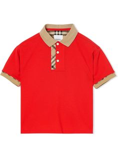Burberry Kids рубашка-поло с отделкой Vintage Check
