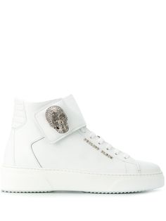 Philipp Plein высокие кроссовки с декором Skull