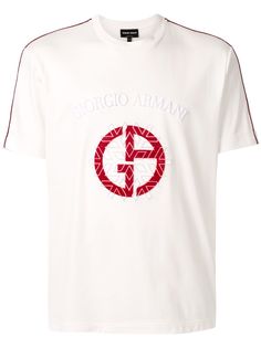 Giorgio Armani футболка с вышитым логотипом