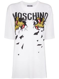 Moschino футболка с принтом и логотипом