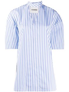 Jil Sander блузка в полоску с боковыми разрезами