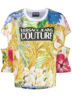 Versace Jeans Couture футболка с цветочным принтом