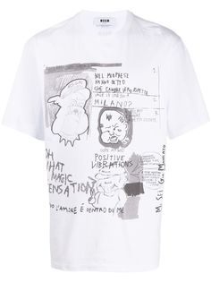 MSGM футболка с графичным принтом