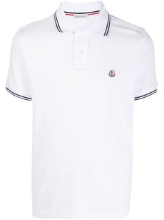 Moncler рубашка-поло с нашивкой-логотипом