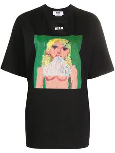 MSGM футболка свободного кроя с принтом
