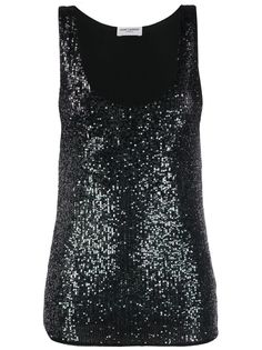 Saint Laurent топ без рукавов с пайетками
