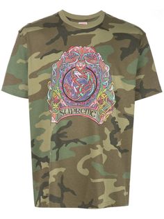 Supreme камуфляжная футболка с логотипом