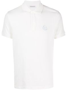 Moncler рубашка поло с нашивкой-логотипом