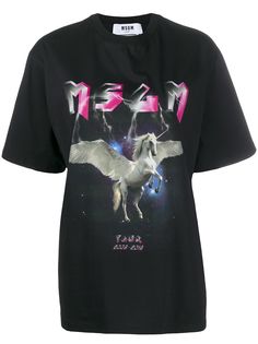MSGM футболка оверсайз с принтом