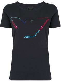 Emporio Armani футболка с пайетками и логотипом