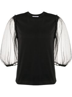 MSGM футболка с прозрачными пышными рукавами