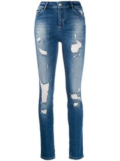 Philipp Plein джинсы скинни с эффектом потертости