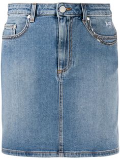 MSGM джинсовая юбка с цепочкой