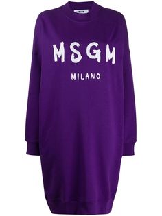 MSGM платье-толстовка оверсайз с логотипом