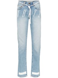 Off-White джинсы кроя слим с логотипом