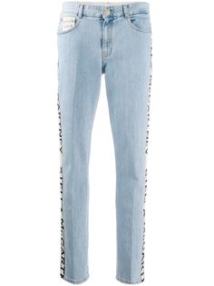Stella McCartney джинсы кроя слим с логотипом на лампасах