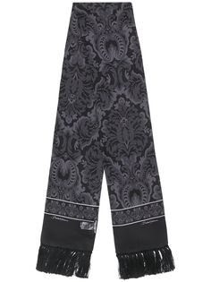 Dolce & Gabbana шарф с бахромой и принтом