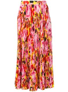 MSGM юбка миди с мелкой плиссировкой
