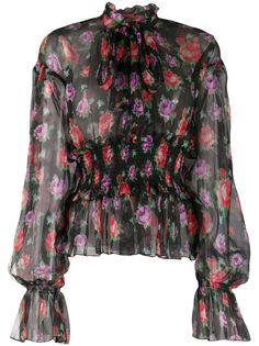 MSGM блузка с цветочным принтом