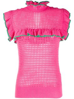 MSGM топ фактурной вязки с оборками