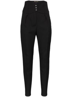 Saint Laurent брюки с завышенной талией и складками