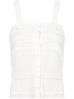 Saint Laurent топ с английской вышивкой