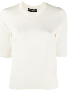 Dolce & Gabbana трикотажный топ с укороченными рукавами