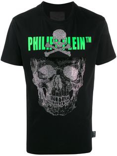 Philipp Plein футболка с декором Skull и логотипом