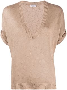 Brunello Cucinelli трикотажный топ с пайетками
