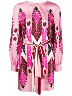 Valentino платье мини с принтом Pop Feathers
