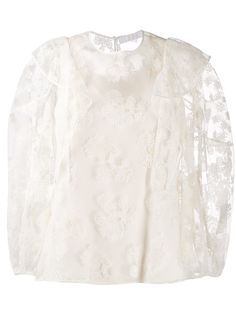 Chloé блузка с цветочной вышивкой