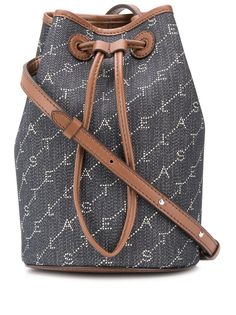 Stella McCartney сумка-ведро размера мини с узором Monogram