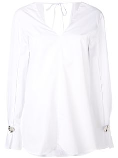 3.1 Phillip Lim поплиновая блузка с V-образным вырезом и длинными рукавами