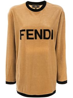 Fendi Pre-Owned вельветовый топ с принтом