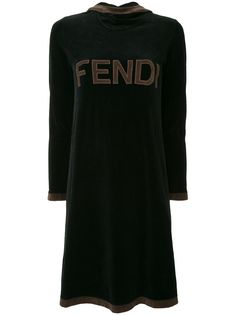Fendi Pre-Owned платье с длинными рукавами