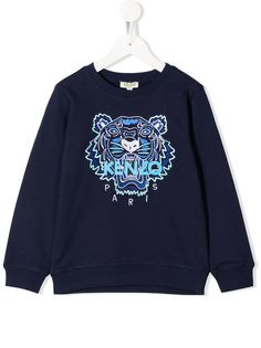 Kenzo Kids толстовка с вышивкой и круглым вырезом