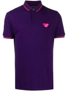 Emporio Armani рубашка поло с короткими рукавами и нашивкой-логотипом
