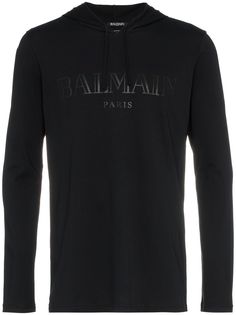 Balmain легкая толстовка с капюшоном и логотипом