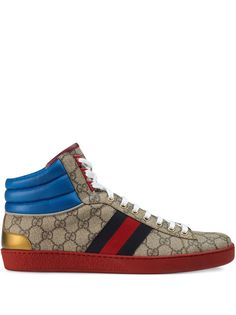 Gucci высокие кеды Ace с узором GG